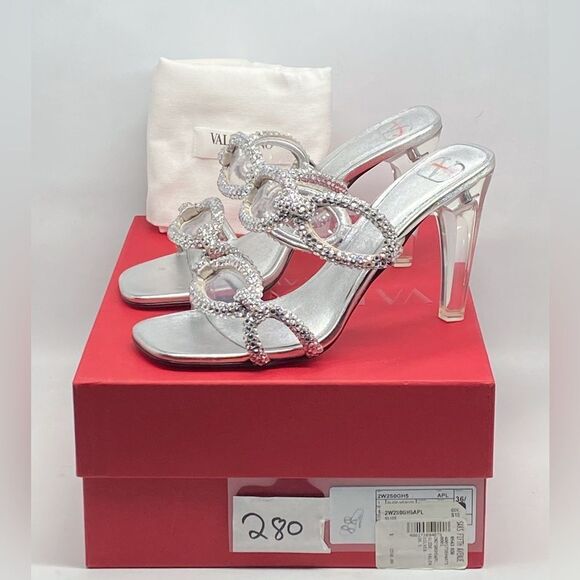 Valentino Garavani Chain 1967 embellished heel sandals size 36.5 - Picture 13 of 16